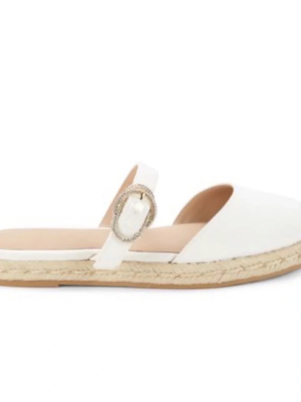 Stuart Weitzman Women’s White Espadrille Slingback Mules 7